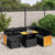 8 Piece Garden Sofa Set with Cushions Black Poly Rattan