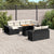 11 Piece Garden Sofa Set with Cushions Black Poly Rattan