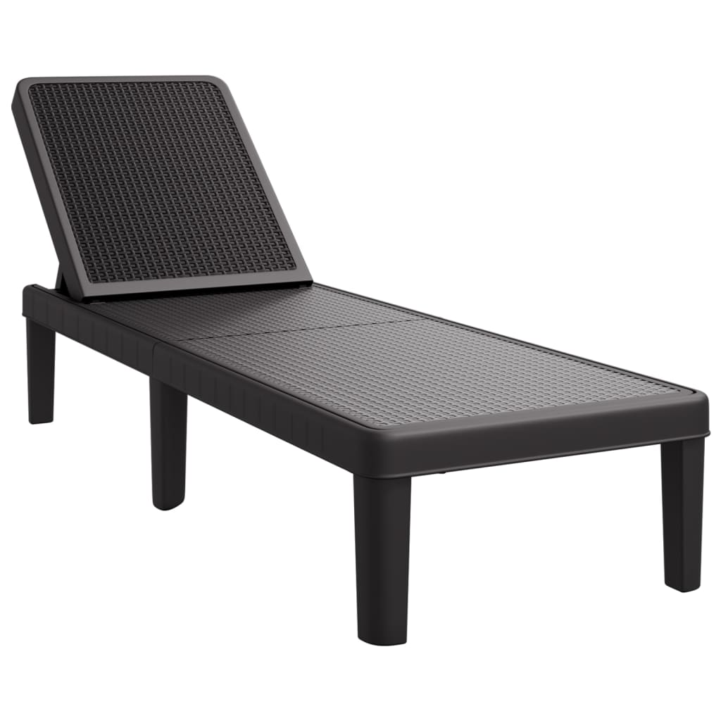 4-Way Height Adjustable Sun Lounger 155.5x57x28 cm Polypropylene