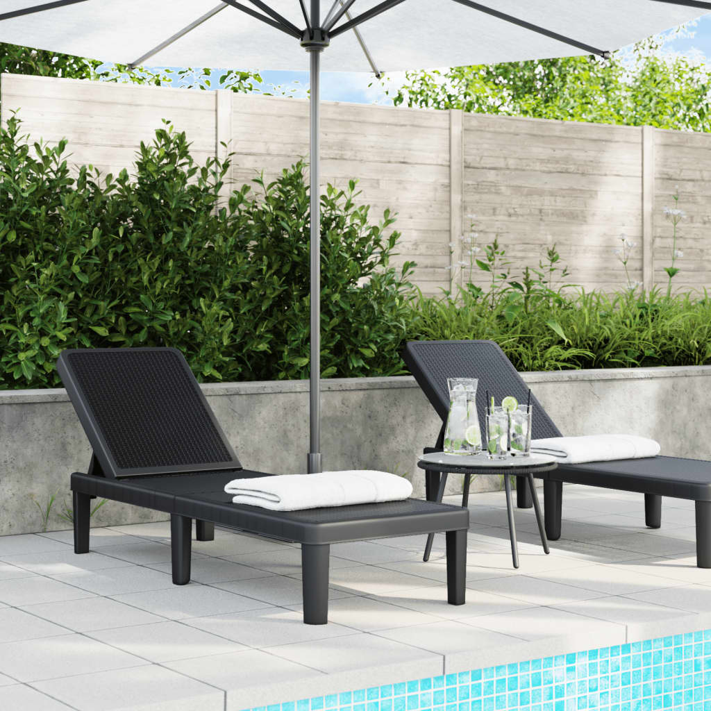 4-Way Height Adjustable Sun Lounger 155.5x57x28 cm Polypropylene