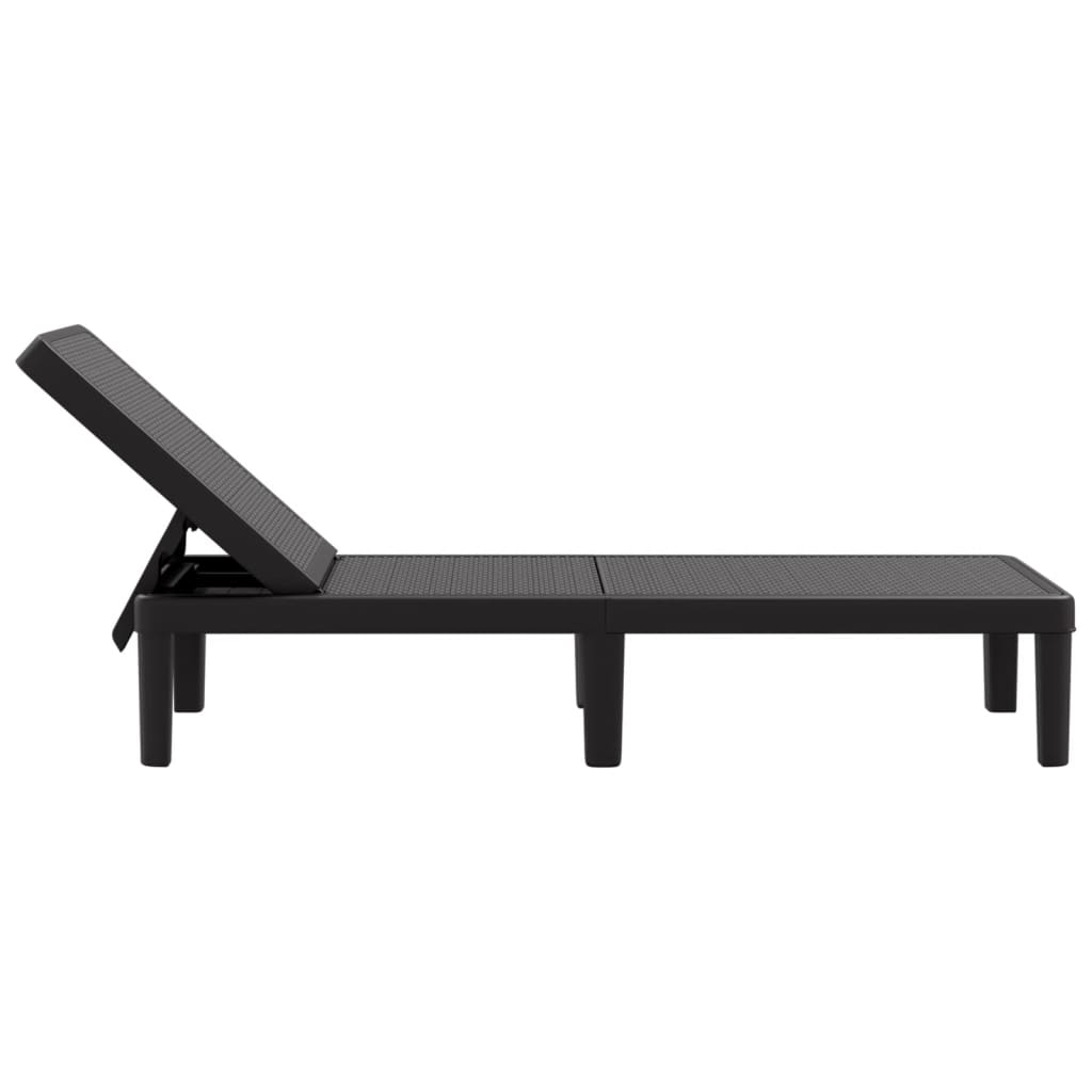 4-Way Height Adjustable Sun Lounger 155.5x57x28 cm Polypropylene