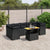 8 Piece Garden Sofa Set with Cushions Black Poly Rattan