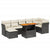 8 Piece Garden Sofa Set with Cushions Black Poly Rattan