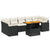 8 Piece Garden Sofa Set with Cushions Black Poly Rattan