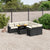 9 Piece Garden Sofa Set with Cushions Black Poly Rattan