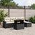 6 Piece Garden Sofa Set with Cushions Black Poly Rattan