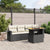 5 Piece Garden Sofa Set with Cushions Black Poly Rattan