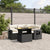 5 Piece Garden Sofa Set with Cushions Black Poly Rattan