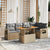 6 Piece Garden Sofa Set with Cushions Beige Poly Rattan