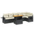 7 Piece Garden Sofa Set with Cushions Black Poly Rattan