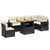 7 Piece Garden Sofa Set with Cushions Black Poly Rattan