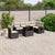 7 Piece Garden Sofa Set with Cushions Black Poly Rattan