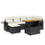 7 Piece Garden Sofa Set with Cushions Black Poly Rattan