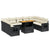 10 Piece Garden Sofa Set with Cushions Black Poly Rattan