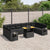 11 Piece Garden Sofa Set with Cushions Black Poly Rattan