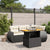 5 Piece Garden Sofa Set with Cushions Black Poly Rattan