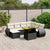 8 Piece Garden Sofa Set with Cushions Black Poly Rattan