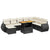 9 Piece Garden Sofa Set with Cushions Black Poly Rattan