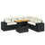 7 Piece Garden Sofa Set with Cushions Black Poly Rattan