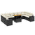 11 Piece Garden Sofa Set with Cushions Black Poly Rattan