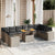 11 Piece Garden Sofa Set with Cushions Grey Poly Rattan