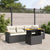 5 Piece Garden Sofa Set with Cushions Black Poly Rattan