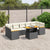 8 Piece Garden Sofa Set with Cushions Black Poly Rattan