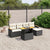 6 Piece Garden Sofa Set with Cushions Black Poly Rattan