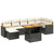 8 Piece Garden Sofa Set with Cushions Black Poly Rattan