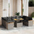 10 Piece Garden Sofa Set with Cushions Grey Poly Rattan