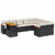 10 Piece Garden Sofa Set with Cushions Black Poly Rattan