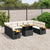 11 Piece Garden Sofa Set with Cushions Black Poly Rattan