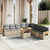 11 Piece Garden Sofa Set with Cushions Beige Poly Rattan