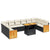 11 Piece Garden Sofa Set with Cushions Black Poly Rattan