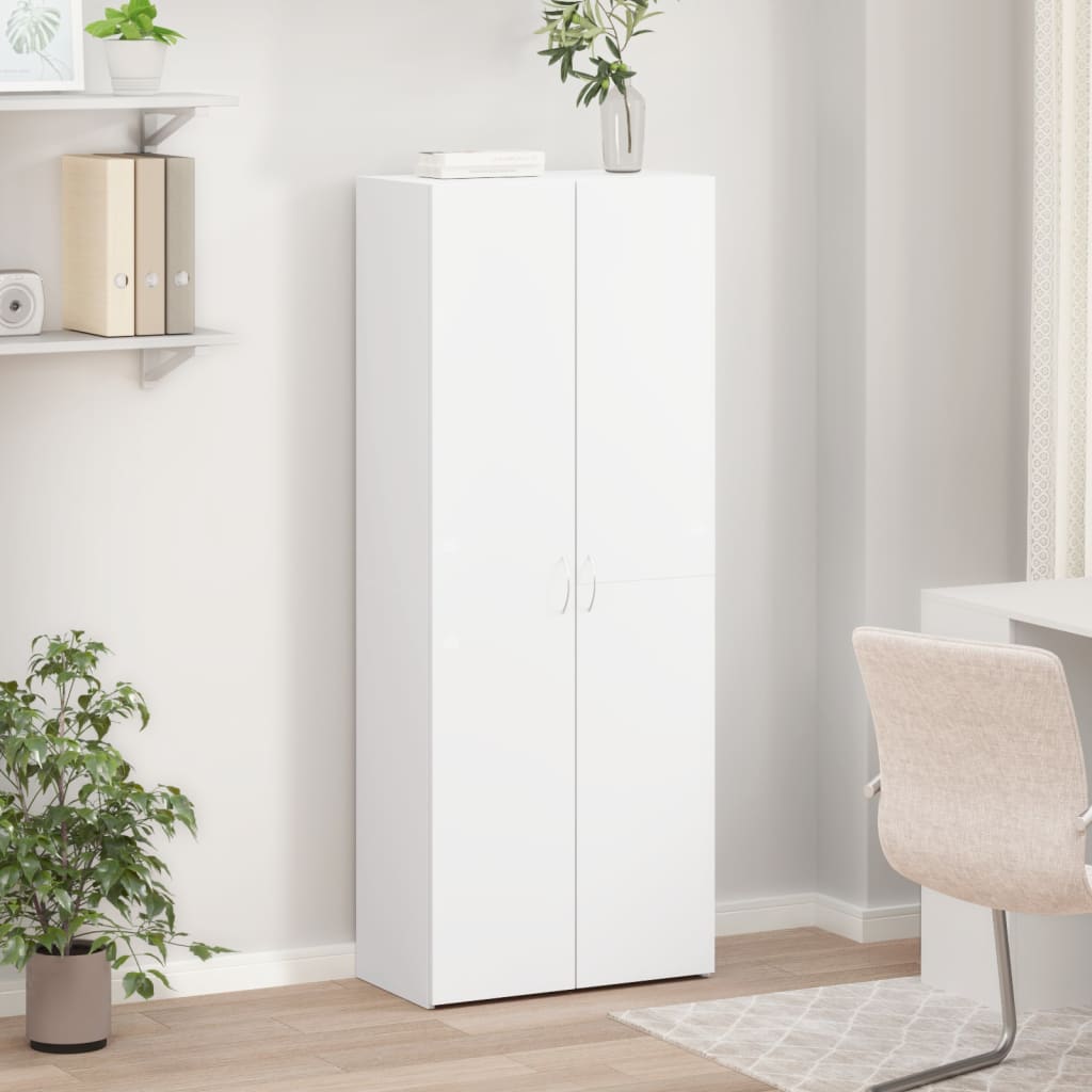 File Cabinet White 60x32x153 cm Engineered Wood