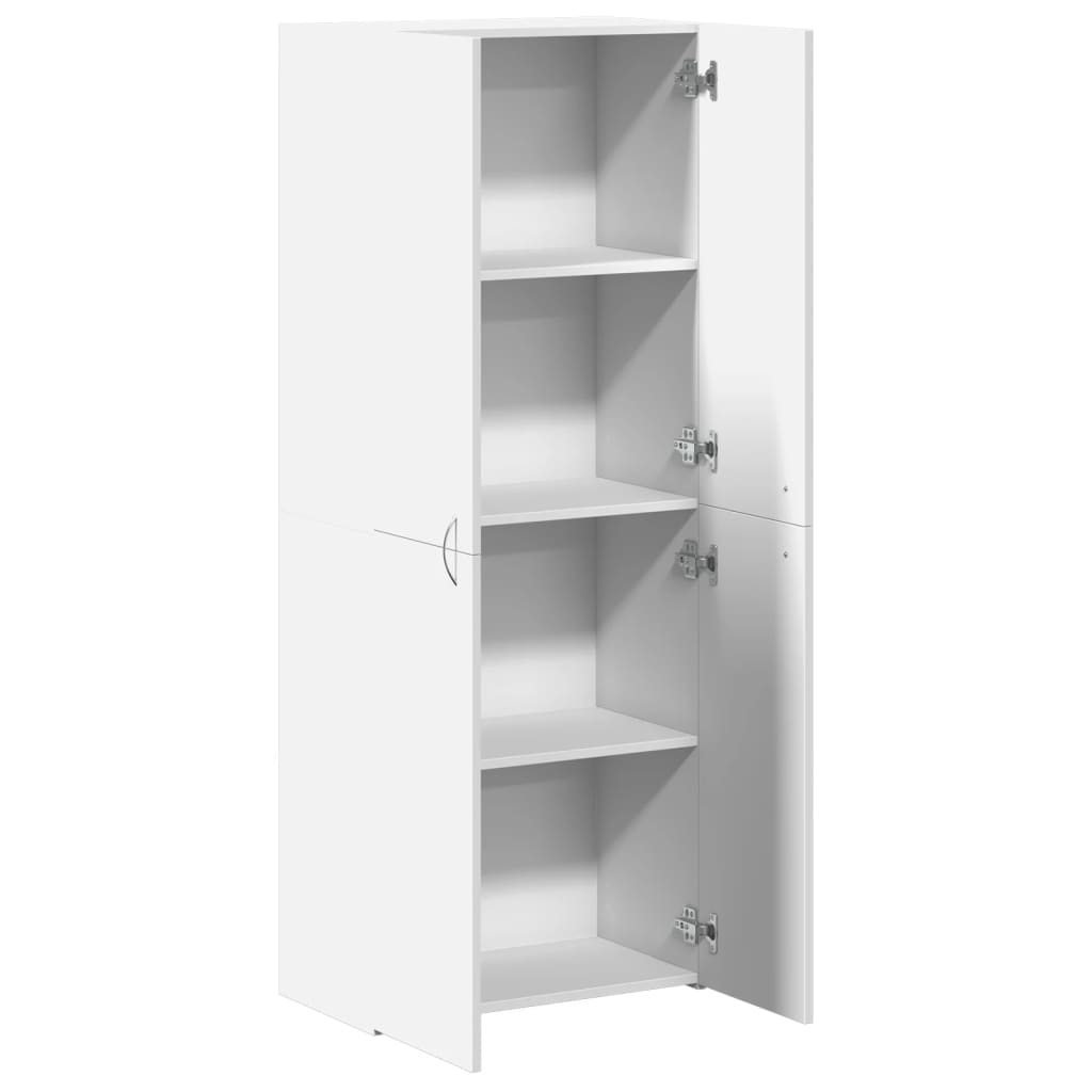 File Cabinet White 60x32x153 cm Engineered Wood