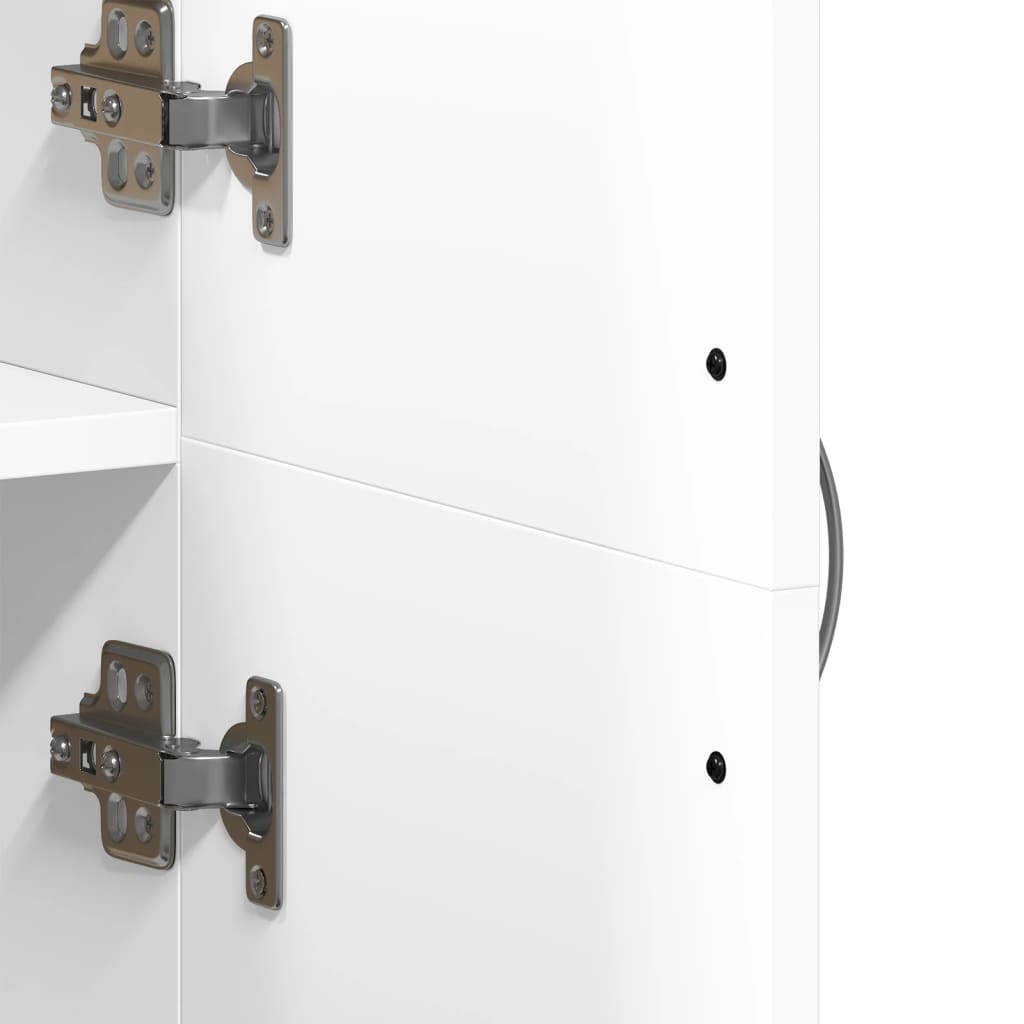 File Cabinet White 60x32x153 cm Engineered Wood