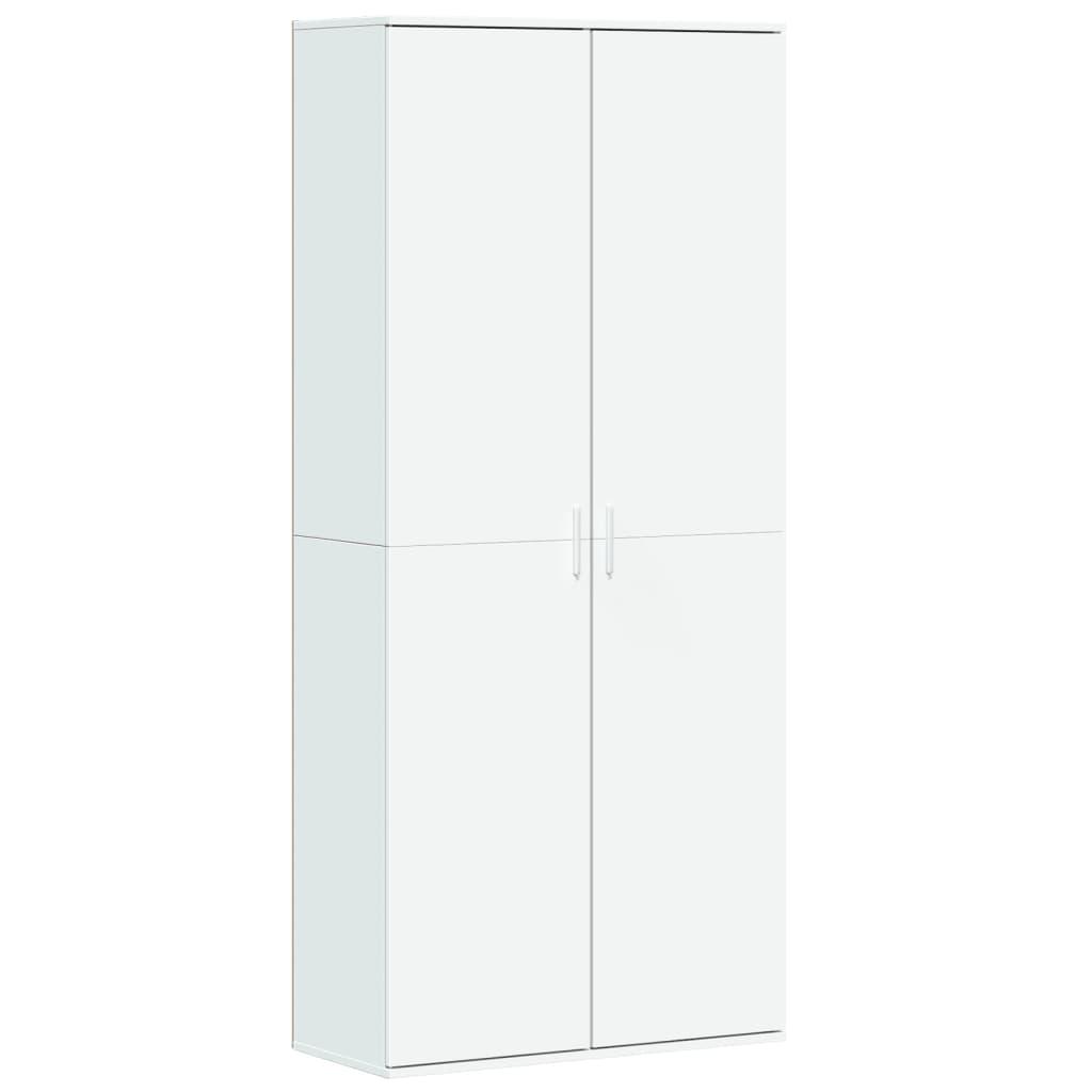 Highboard White 80x35x180 cm Engineered Wood
