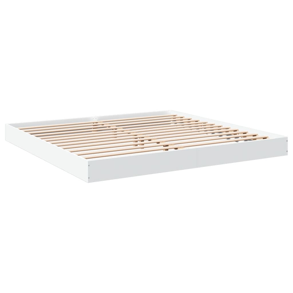 Bed Frame without Mattress White 183x203 cm King Engineered Wood