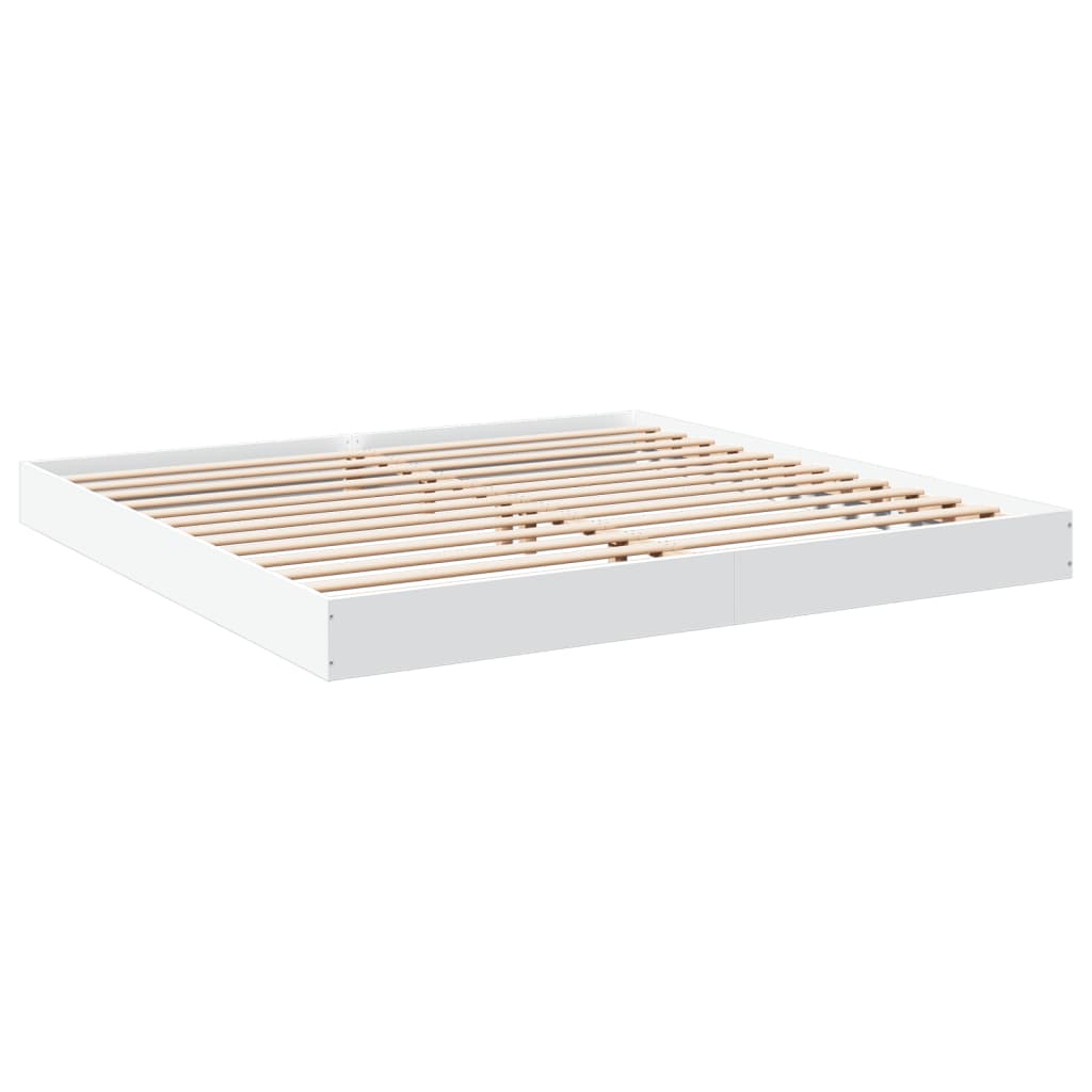 Bed Frame without Mattress White 183x203 cm King Engineered Wood