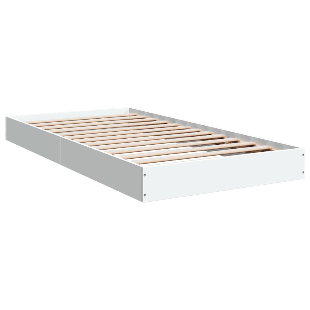 Bed Frame without Mattress White 90x190 cm Engineered Wood