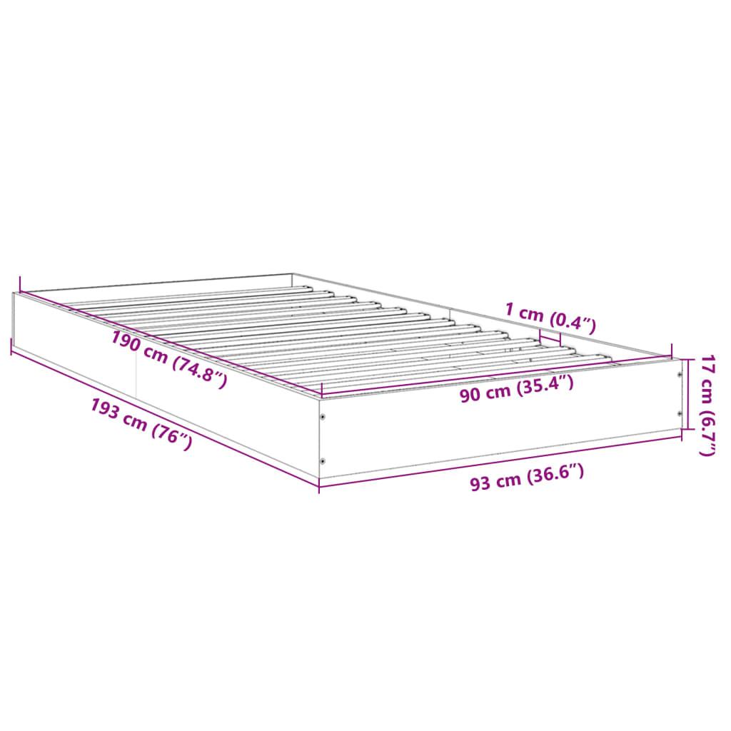 Bed Frame without Mattress White 90x190 cm Engineered Wood