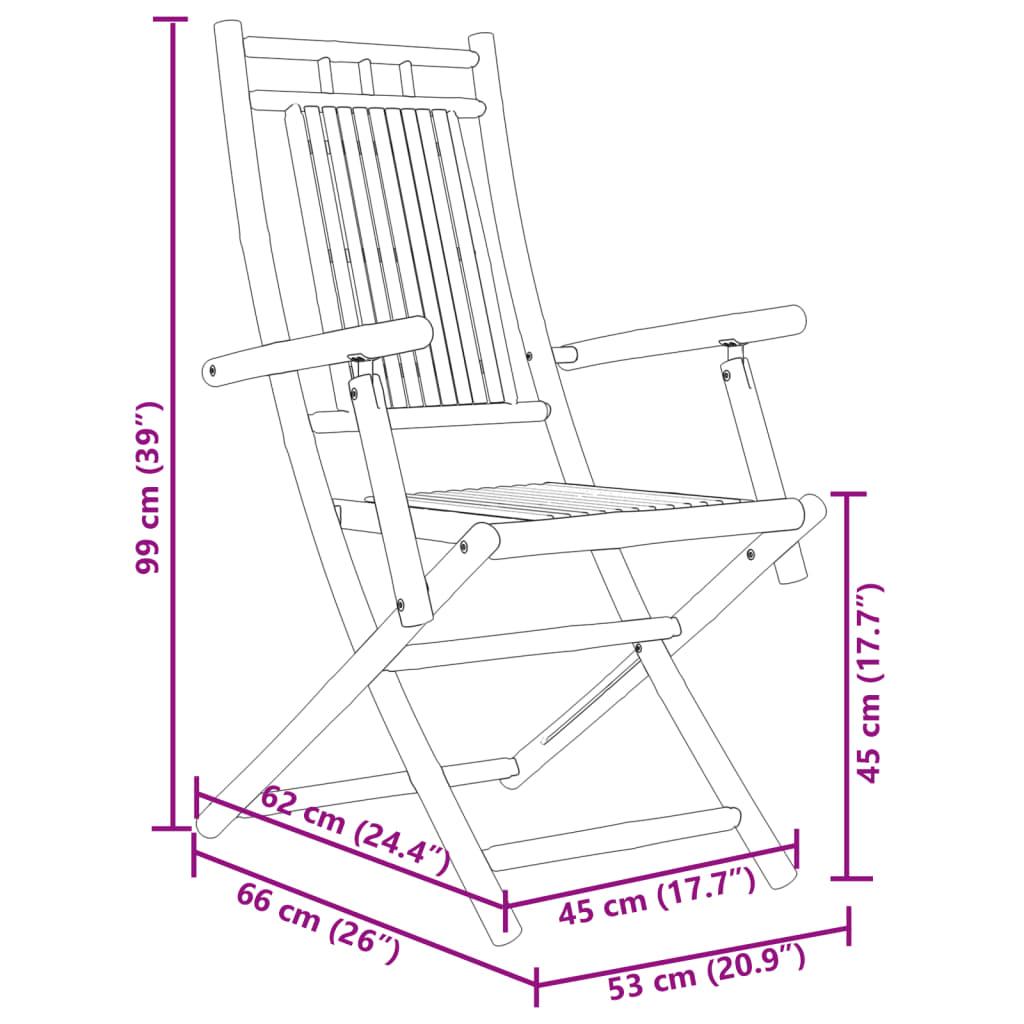 Folding Garden Chairs 6 pcs 53x66x99 cm Bamboo