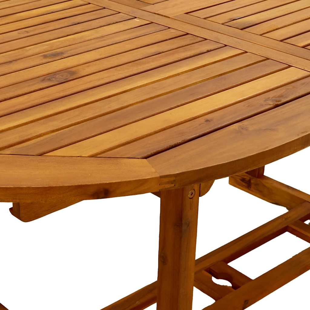5 Piece Garden Dining Set Solid Wood Acacia and Textilene