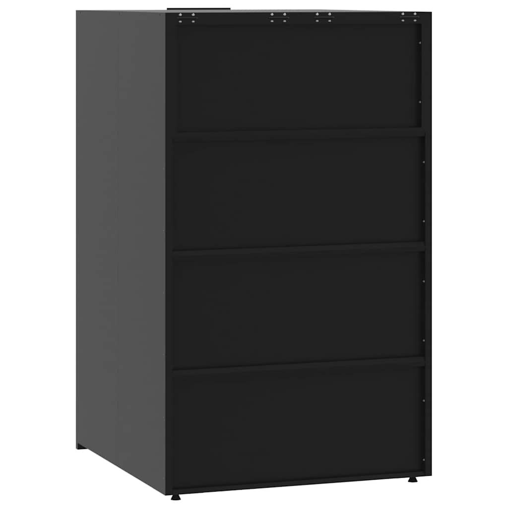 Wheelie Bin Storage for 6 Bins Black 414x79x117 cm Steel