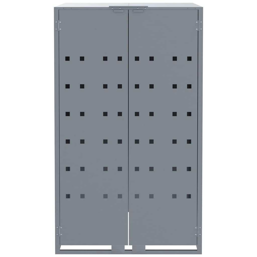 Wheelie Bin Storage for 4 Bins Grey 276x79x117 cm Steel