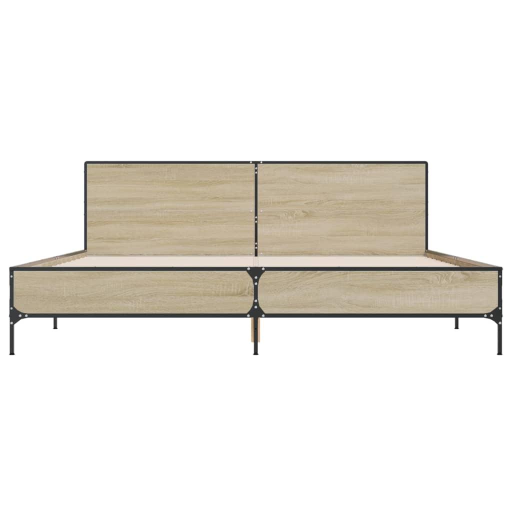Bed Frame without Mattress Sonoma Oak 183x203 cm King