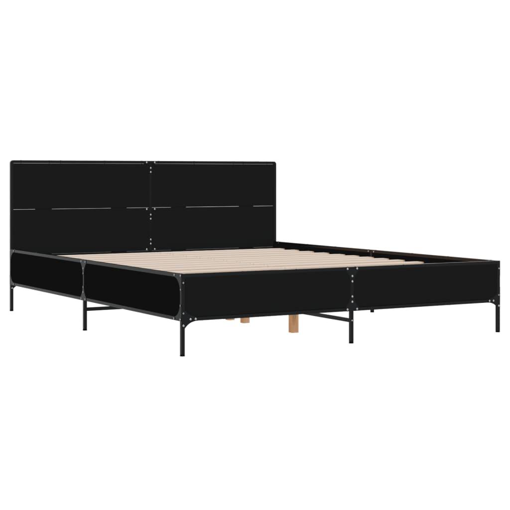 Bed Frame without Mattress Black 135x190 cm