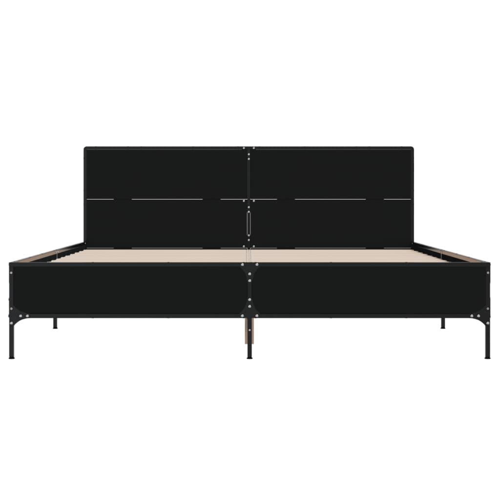 Bed Frame without Mattress Black 135x190 cm