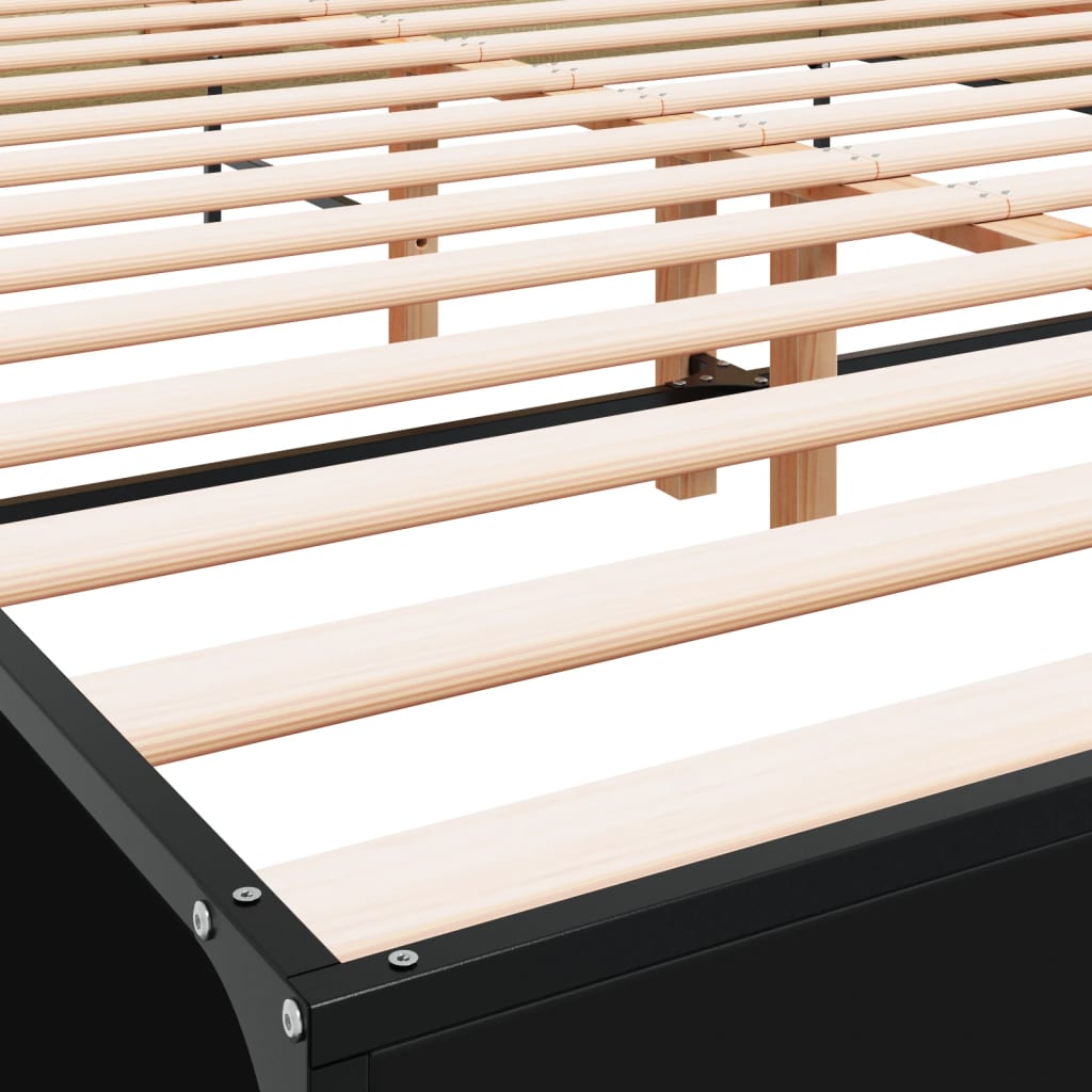 Bed Frame without Mattress Black 135x190 cm